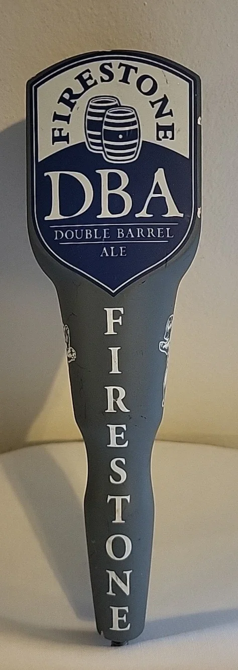 FIRESTONE DOUBLE BARREL ALE BEER TAP HANDLE 10 inch